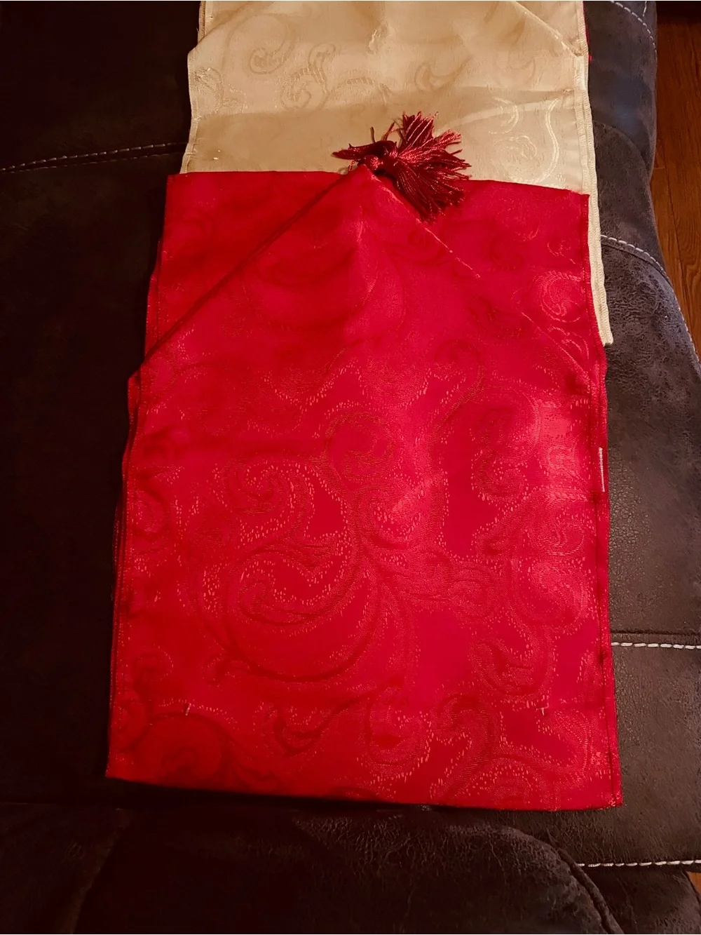 Red and Gold Jacquard Table Runners NWOT. Price is for all 3.